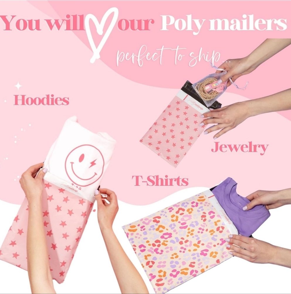 10 ct ❤️14.5x19 Designer Poly Mailer   Heavy Duty Waterproof Self Seal - Picture 7 of 12